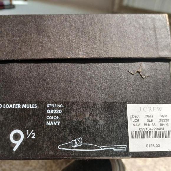J CREW NWB Navy Tweed Loafer Mules/Flats - Picture 9 of 9